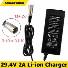 스마트 리튬 배터리 충전기 3 핀 XLR 커넥터 하이 퀄리티 7 시리즈용 이온 29.4V 2A 25.2V, 04 US