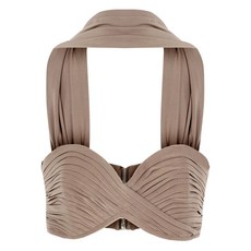 뉴어라이벌스일키아즈오젤 플리츠 홀터 넥 탑