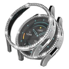 모할랩 갤럭시워치 호환 액정 보호 큐빅 테두리 하드 케이스 40mm, 01 클리어, 1개