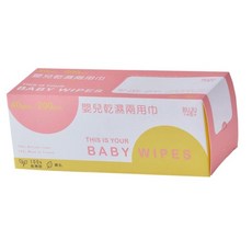 【不織布爵】嬰兒乾濕兩用巾，40G網狀純棉款(200片/盒)，溫和不刺激，寶寶清潔首選, 1個, 200張, 1g