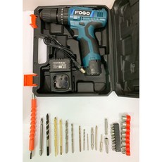 富格 FOGO 鋰電充電電鑽 雙速可調 附收納盒與鑽頭套筒組, 1個, 衝擊鑽 16.8V 電量液晶款_單電池