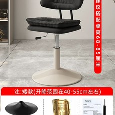 높은 화장대 의자 스툴 등받이 파우더룸 빠체어 높이 61-81cm 의자(화이트), R. 블랙