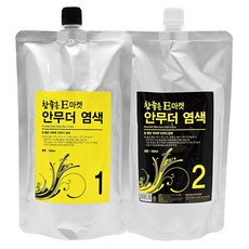 E마켓 새치 염색약 피부에 안묻는 안무더 염색 500ml+500ml, 1개, 블랙