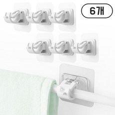 깔끔더하기 무타공 압축봉 커튼봉 접착걸이, 6개, 화이트
