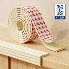 MZ생활 넓은 쿠션 모서리보호대 W형 안전가드 3M테이프 일체형 풀접착 코너보호대 KC인증 아기보호 기둥 책상다리 보호대, 1개, 아이보리