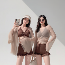여성 메쉬 티셔츠 수영복 슬림핏 커버업 비치웨어 휴가룩