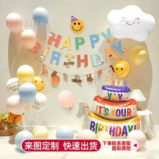 跨境ins風兒童生日派對裝飾氣球套裝 男孩女孩家庭簡單派對儀式感佈置, 1個