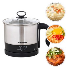 셰프라인 물이 빨리 끓는 초고출력 스텐 무선 멀티 포트 1.5L (라면 찜 국 찌개) + 찜판 찜용기, clel-1600nk
