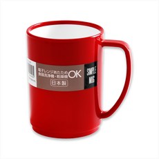 일본 나카야 심플머그 (K-244) 전자렌지사용가능, 1개, 레드