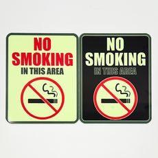 PIOZ 축광 야광 영문 금연구역 알루미늄 표지판 NO SMOKING 110*140, 1개, BLACK