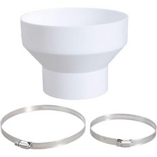 환기 시스템 호스 어댑터 150mm ~ 100mm 고소 파이프 연결 환기 접합부용 튼튼한 금속 클램프 2개 포함, 환기 시스템 호스 어댑터 150mm ~ 100mm, 고, 1