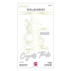 SPELLBINDERS PAPERCRAFTS INC Spellbinders Glimmer 핫 포일 플레이트 & 다이 세트 - 새벽 울슬래글 시호스 플로럴 메탈, SPELLBINDERS PAPERCRAFTS, INC