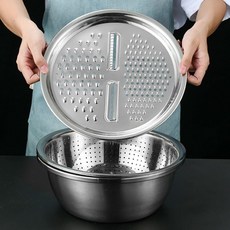 고급 만능강판 3in1 스텐 주방 채반 채칼 채볼 믹싱볼 altovitaplan*6022579901EA