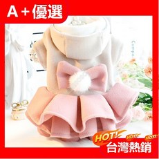 【A 優選】狗狗衣服秋冬裝厚款貓咪公主裙毛呢刷毛蓬蓬裙小型犬泰迪 寵物衣服, 紫色,L, 1個