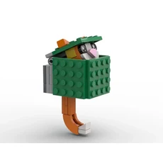 MOC 벽돌 키 체인 거치대 특이한 어린이 장난감 조립 모델 장식 DIY 걸이 링 건설 도시 빌딩 블록, 06 green orange cat