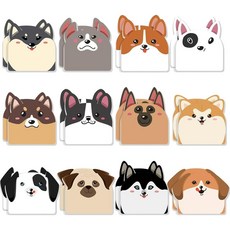 12권 포스트잇 미니 귀여운 고양이 냉장고 메모장 라벨 사무실 예쁜 키티 접착 메모지, 1개, 12매, 강아지