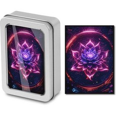 MTG 카드 슬리브 100CT크림슨 블랙 로터스 윈도우 알루미늄 박스 매트 아트 뒷면 및 투명 전면 66x92mm, Black Lotus