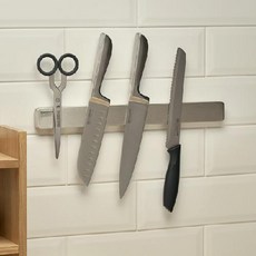 바겐슈타이거 스텐304 자석 칼걸이 30cm 부착식 칼꽂이 거치대 우든 나이프 홀더, 스텐, 1개