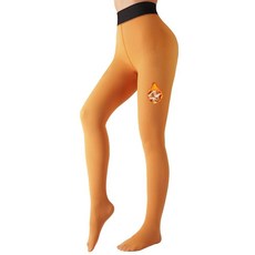 Caprilite 여성용 플리스 안감 타이츠 페이크 반투명 레깅스 하이 웨이스트 팬티 스타킹 시어 두껍고 따뜻한 2쌍 인비저블 크로치-블랙+블랙