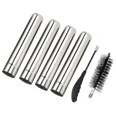 두꺼운 스토브 파이프 2.36" x 45.47" 굴뚝 굴뚝 4개 캠핑 스토브용 스테인레스 스틸 스트레이트 확장a, 1개