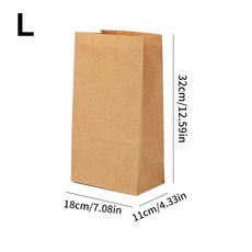 25 50개입 갈색 종이 사탕 내구성 포장 강한 테이크아웃 선물 파티 봉투 포장용 음식, 25pcs, L size