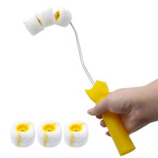 원형 가스 파이프 수도관 소방관 펜스 파이프 또는 아크 표면용 핸들 키트가 있는 페인트 롤러 | 마이크로 파인 3개 및 대체 거친 섬유, 원형 가스 파이프, 수도관, 소방관, 펜스 파이프 또는, 1