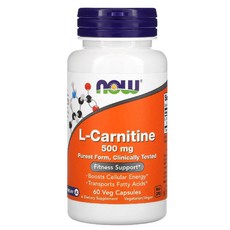 나우푸드 카르니틴 타르트레이트 아미노산 엘카르니틴 Carnitine 500mg 60캡슐, 1개