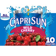 카프리 선 와일드 체리향 주스 음료 블렌드 10개입 상자 Capri Sun Flavored with Other Natural Flavor Juice Drink Blend 10, 1개, 1ml