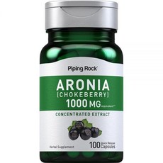 Piping Rock 파이핑락 아로니아 초크 베리 1000mg 100정, Piping Rock 파이핑락 아로니아 초크 베리 10