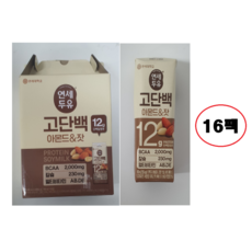 연세두유 고단백 아몬드 & 잣, 190ml, 16개