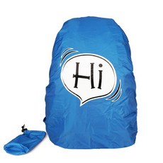 書包防雨罩 戶外背包防塵罩 學生書包防水罩 多彩花色 防雨罩 電扇罩 迷彩 防雨罩, 笑臉藍色, 1個
