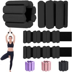 중량 그립 스트랩 웨이트 여성용 발목 체중 조절 가능 걷기 운동용 손목 세트 헬스장 피트니스 조깅 요가 필라테스 근력 운동 물리 를 위한 실리콘 1쌍 각각 1파운드, Black, 1개