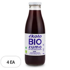 에콜로 유기농 NFC 프리미엄 포도 착즙주스, 750ml, 4개