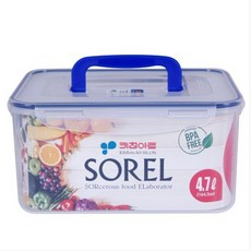키친아트 소렐 김치통 BPA프리 사각 핸들 밀폐용기 반찬통 모음, 4.7L, 1개