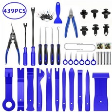 GAPINO 차량용 리무버 클립 439종 내장재 탈거 공구 오디오 분리 풀세트 도구, 1세트, 블루
