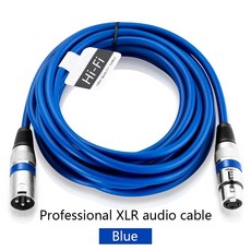 XLR 남성-여성 케이블 믹서 용 마이크 연장 밸런스드 스피커 3Pin 오디오 라인, Blue, < =0.5m