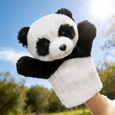 趣味手偶毛絨玩具 動物萌寵 親子互動 表演道具 手指布娃娃, 1個, 熊貓,約28cm