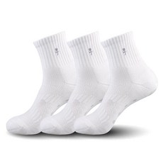 까스텔바작 넌슬립패드 쿠션 압박 중목양말 3족 세트 CSM-18, 화이트, 1세트