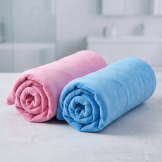 브로키 고강력 흡수 습식 스포츠 타올 대형 2종세트, 1세트, 핑크+블루