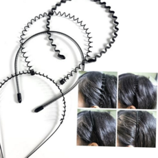 철사 머리띠 웨이브 스프링 여성 머리띠 데일리 헤어밴드 논슬립 운동용 세안용, 철사머리띠 S스프링