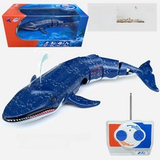 RC 트롤리 보트 미니 전동 수상 물놀이 선물용, 1개, 블루 패턴 잠수 고래 27mHz