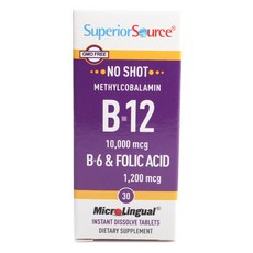 Superior Source 維生素B12&B6&葉酸錠, 1個, 30入