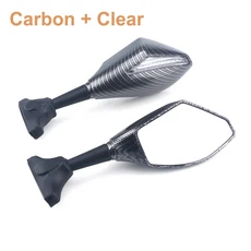 혼다 CBR125R 2004-2007 용 방향 지시등이있는 레이싱 백미러, 02 Carbon-Clear