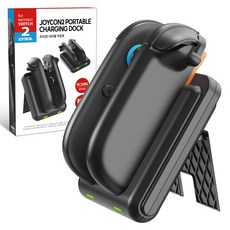 조이트론 닌텐도스위치2 조이콘2 포터블 차징독 LED 스탠드 충전기, 블랙, 1개, SW2-CHARGER03