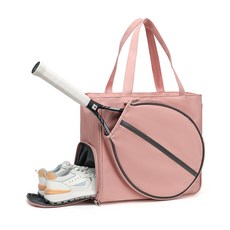 테니스 배드민턴 스쿼시 라켓 가방 토트백 + 신발 수납 + 방수, 핑크(PINK), 1개