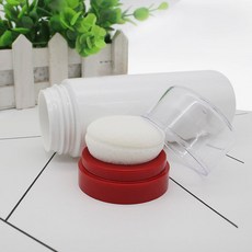嬰兒粉撲 爽身粉分裝盒空盒 便攜式長瓶自動出粉 痱子粉分裝盒120g裝 痱子粉粉撲, 1個, 1瓶