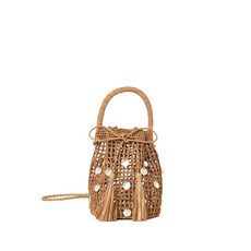 알라누이 프레셔스 모멘트 라피아 태슬 디테일 버킷 백