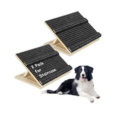 아마존평점4.5+ 미국출고 152879 계단용 접이식 나무 강아지 경사로 업그레이드된 미끄럼 방지 개 소형 또는 중형견 및 고양이를 위한 2팩 부상 노인 반려동물을 계단 (