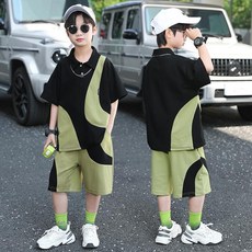 男童夏裝大童套裝兒童POLO衫短袖T恤五分短褲中大童兩件套2025夏季新款男孩休閒時尚套裝