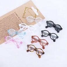 짱패브릭 USD 인형 안경 육일돌 인형안경 4.5cm 구체관절인형안경, 투명핑크, 1개